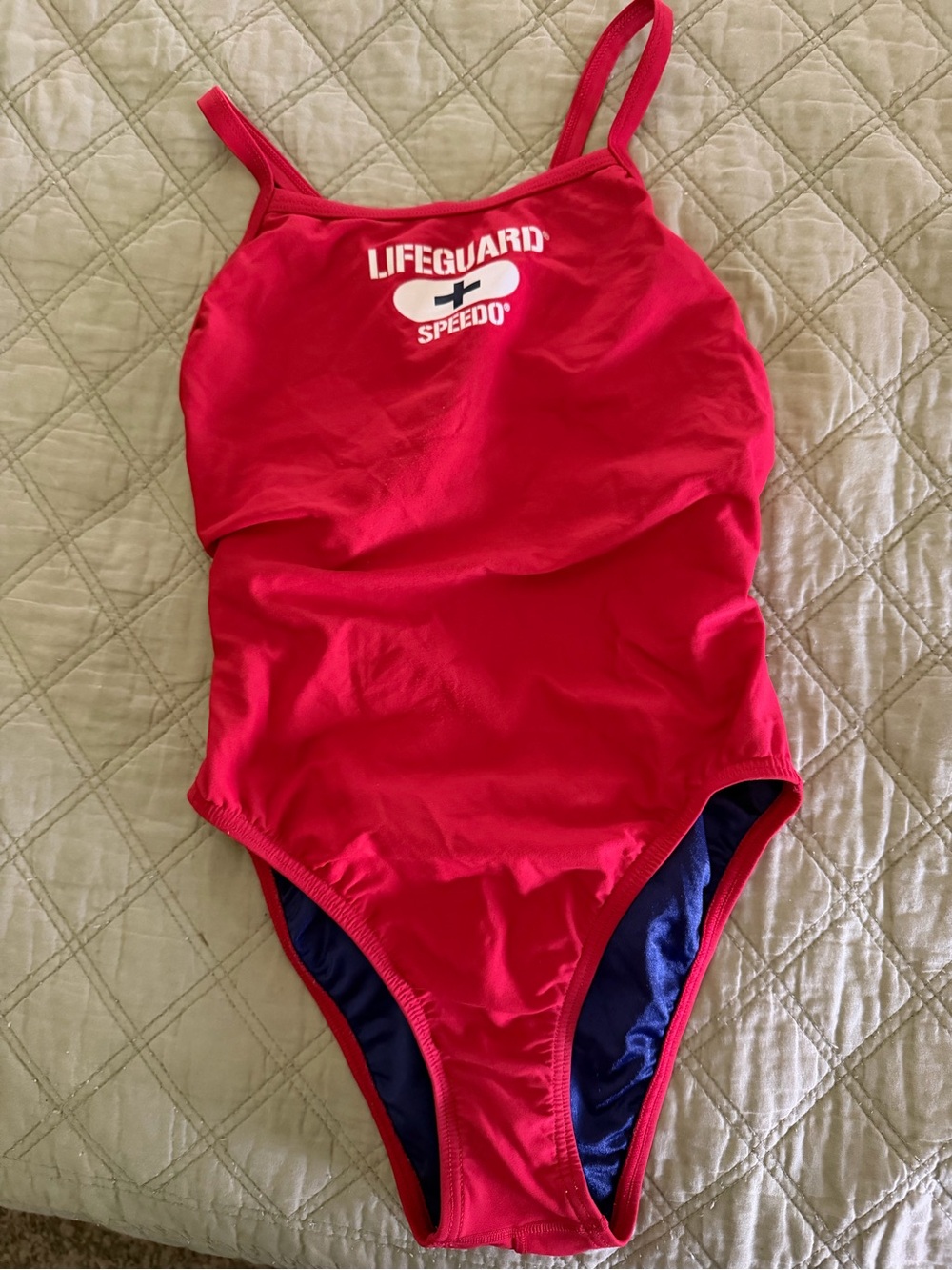 Speedo Red Lifeguard Logo One-Piece Swimsuit